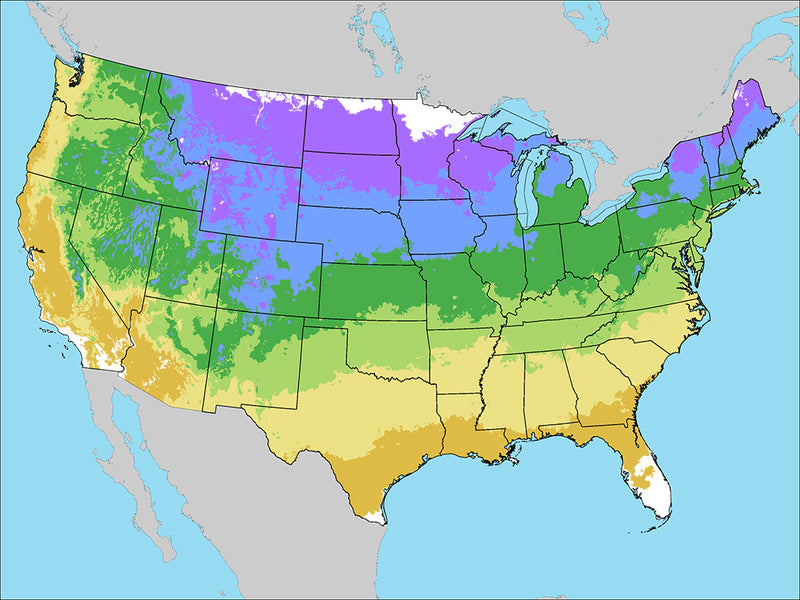 USDA Growing Zones Map