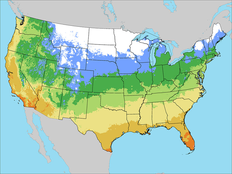USDA Growing Zones Map